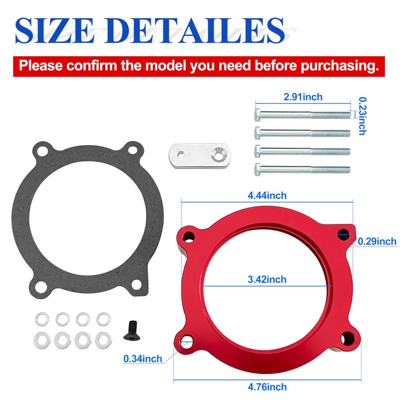 GREATUS 200-617 Throttle Body Spacer Replacement for Airaid 2007-2013 Chevrado Silverado1500 Tahoe/Avalanche 2007-2014 Chevrolet Suburban/Cadillac Escalade/ESV/EXT 2007-2013 GMC Sierra 1500/Yukon - Image 3